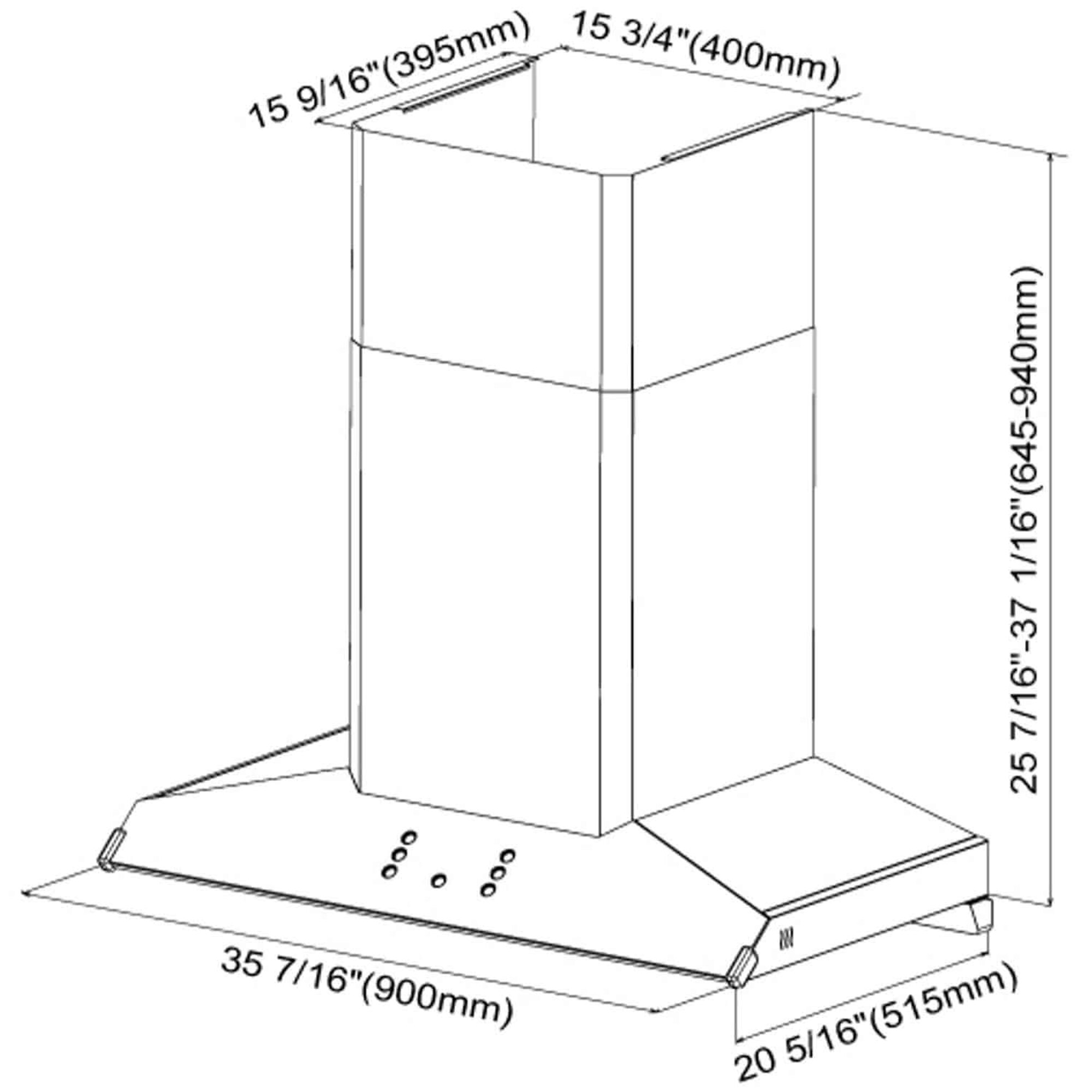 Fotile Perimeter Series 36 in. Ducted Chimney Style Range Hood with 1100 CFM, 4 Fan Speeds & 2 LED Lights - Stainless Steel, , hires