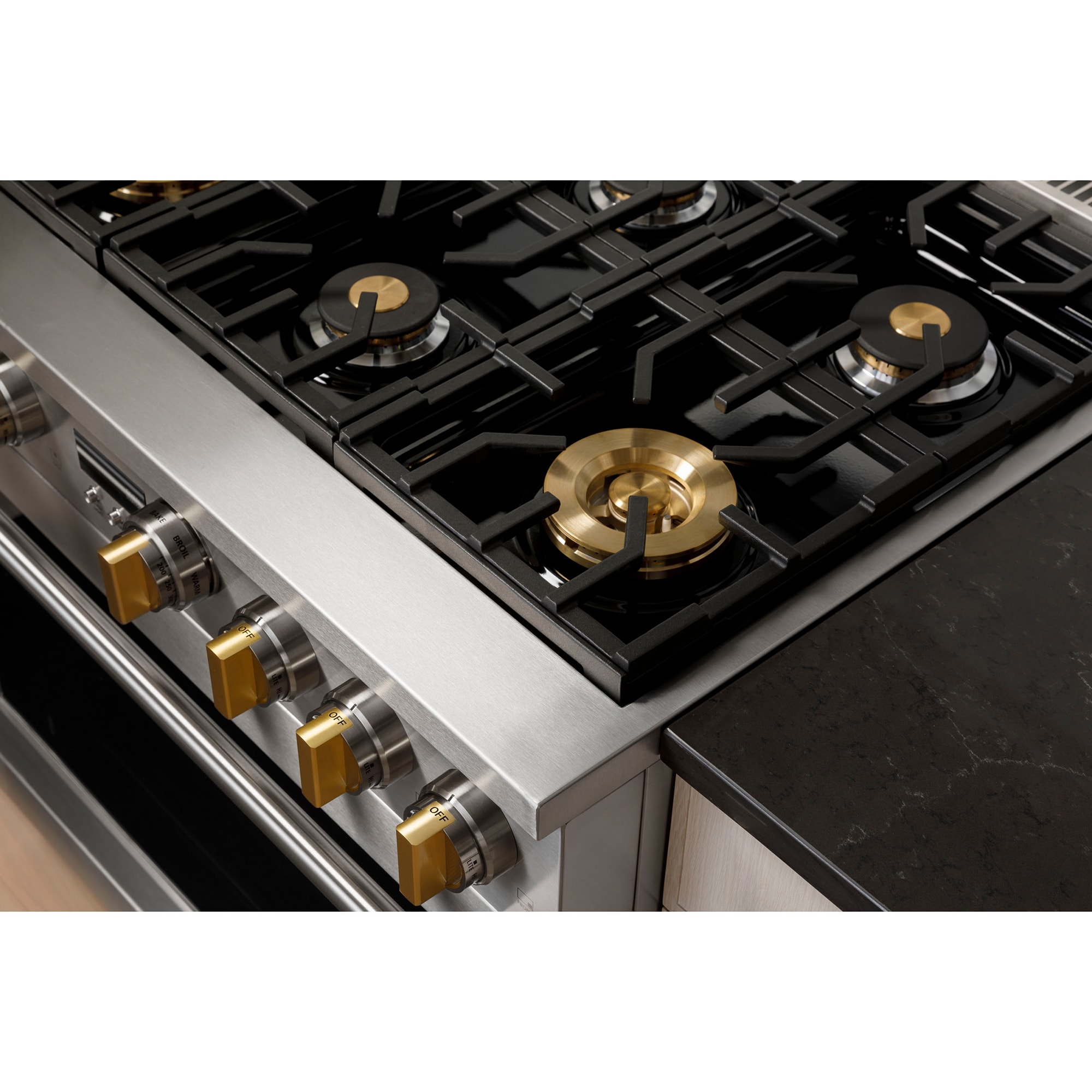 Monogram Statement Series 36 in. 6.2 cu. ft. Smart Standard Convection Gas Range with 6 Sealed Burners - Stainless Steel, , hires