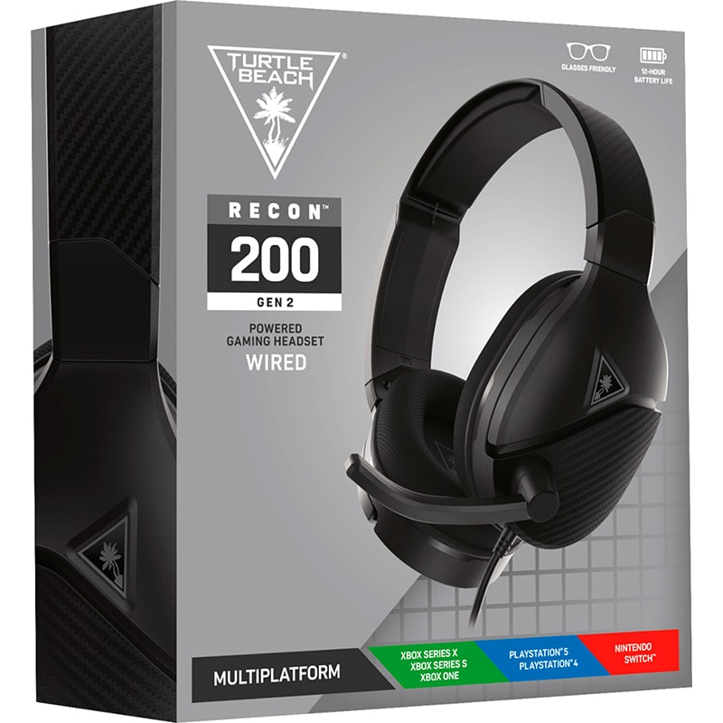 Turtle Beach Recon 200 Gen 2 Wired Multiplatform Gaming Headset for Xbox Series X, Xbox One, PS5, PS4 and Nintendo Switch - Black, , hires