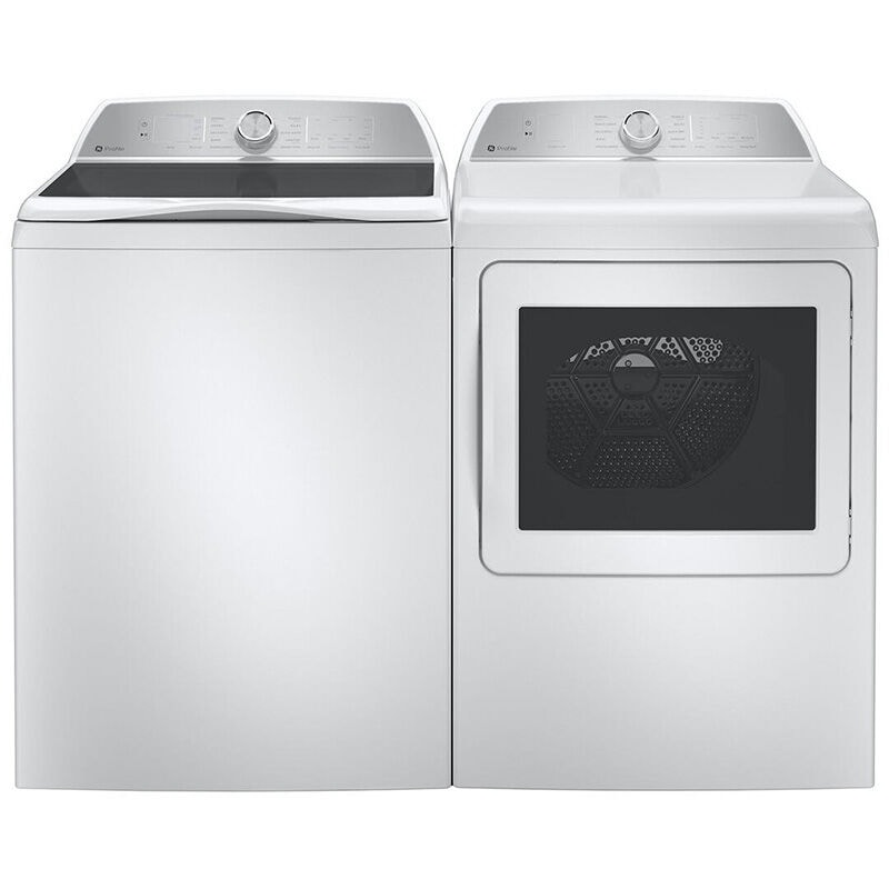 GE Profile 27 in. 7.4 cu. ft. Smart Gas Dryer with Aluminized Alloy Drum, Sanitize Cycle & Sensor Dry - White, White, hires