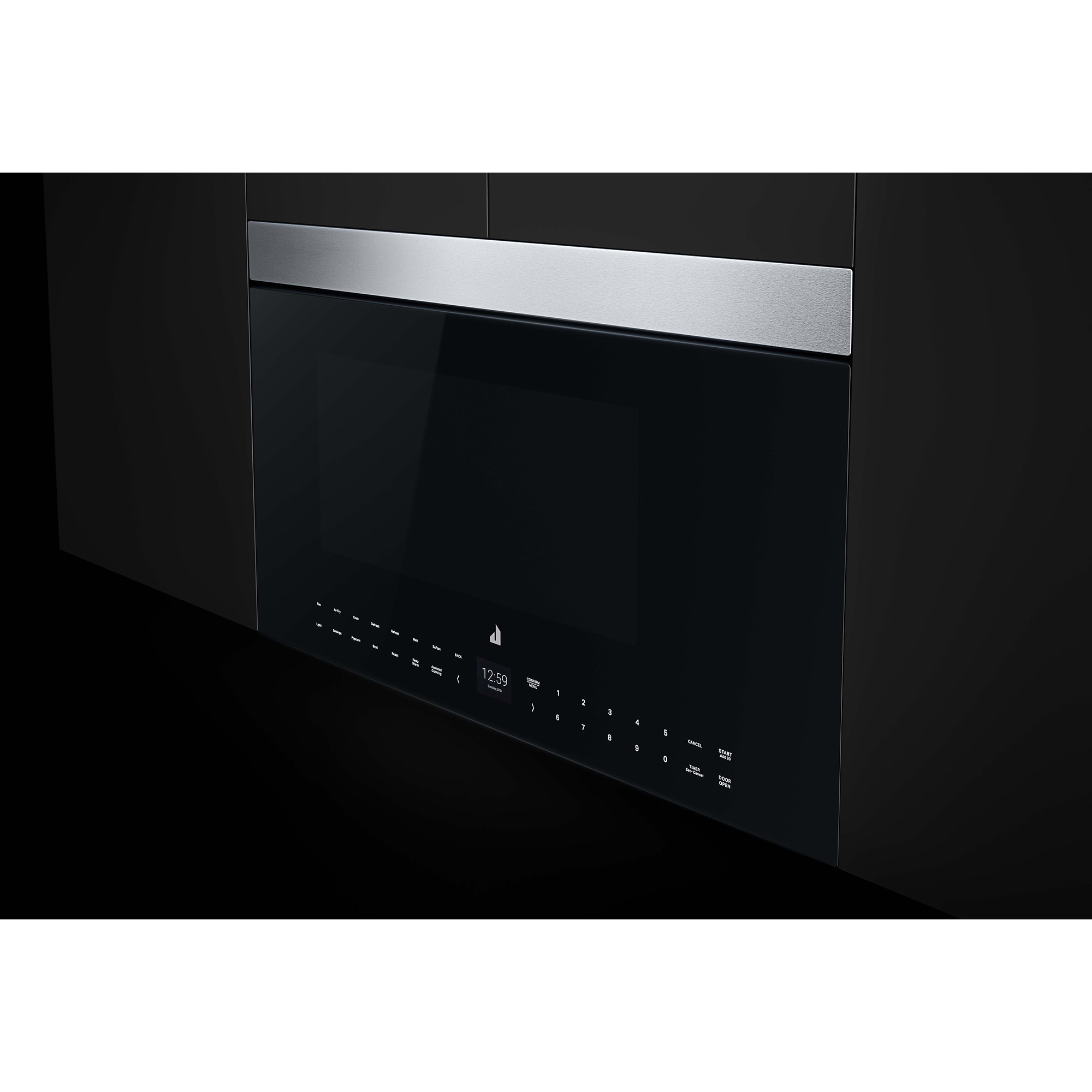 JennAir 30 in. 1.1 cu. ft. 1000W Smart Over-the-Range Microwave with 400 CFM, Convection & Sensor Cooking - Floating Glass Black, , hires