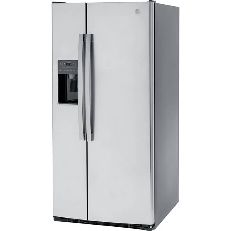 GE 33 in. 23 cu. ft. Side by Side Refrigerator with Ice & Water Dispenser - Fingerprint Resistant Stainless, Fingerprint Resistant Stainless, hires