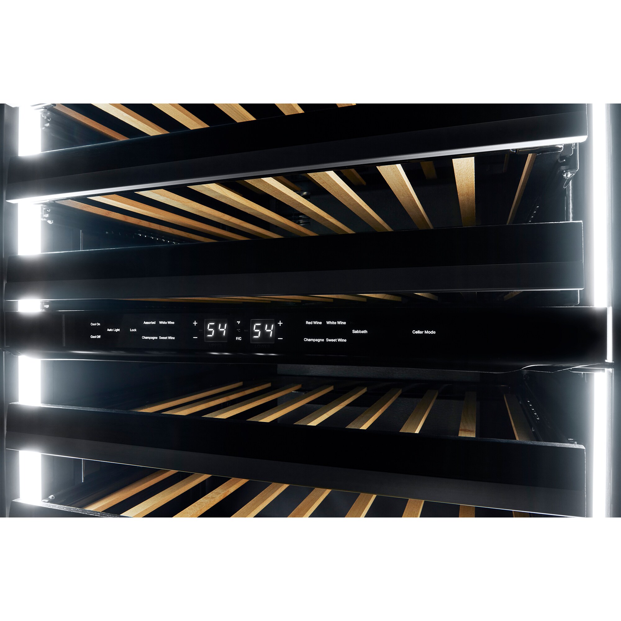 JennAir Noir 24 in. Undercounter Wine Cooler with Wood Racks, Dual