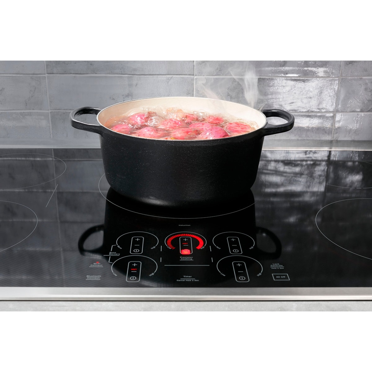 GE Profile 30 in. 4-Burner Smart Induction Cooktop with Simmer Burner & Power Burner - Black, , hires