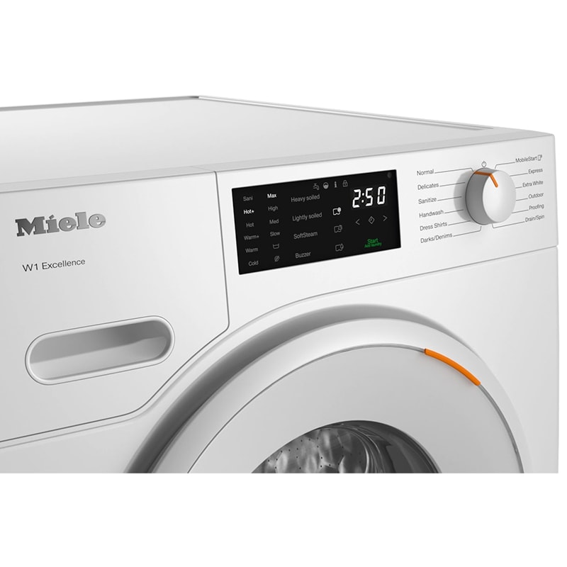 Miele 24 in. 2.26 cu. ft. Smart Stackable Front Load Washer with CapDosing, Sanitize & Steam Wash Cycle - Lotus White, , hires
