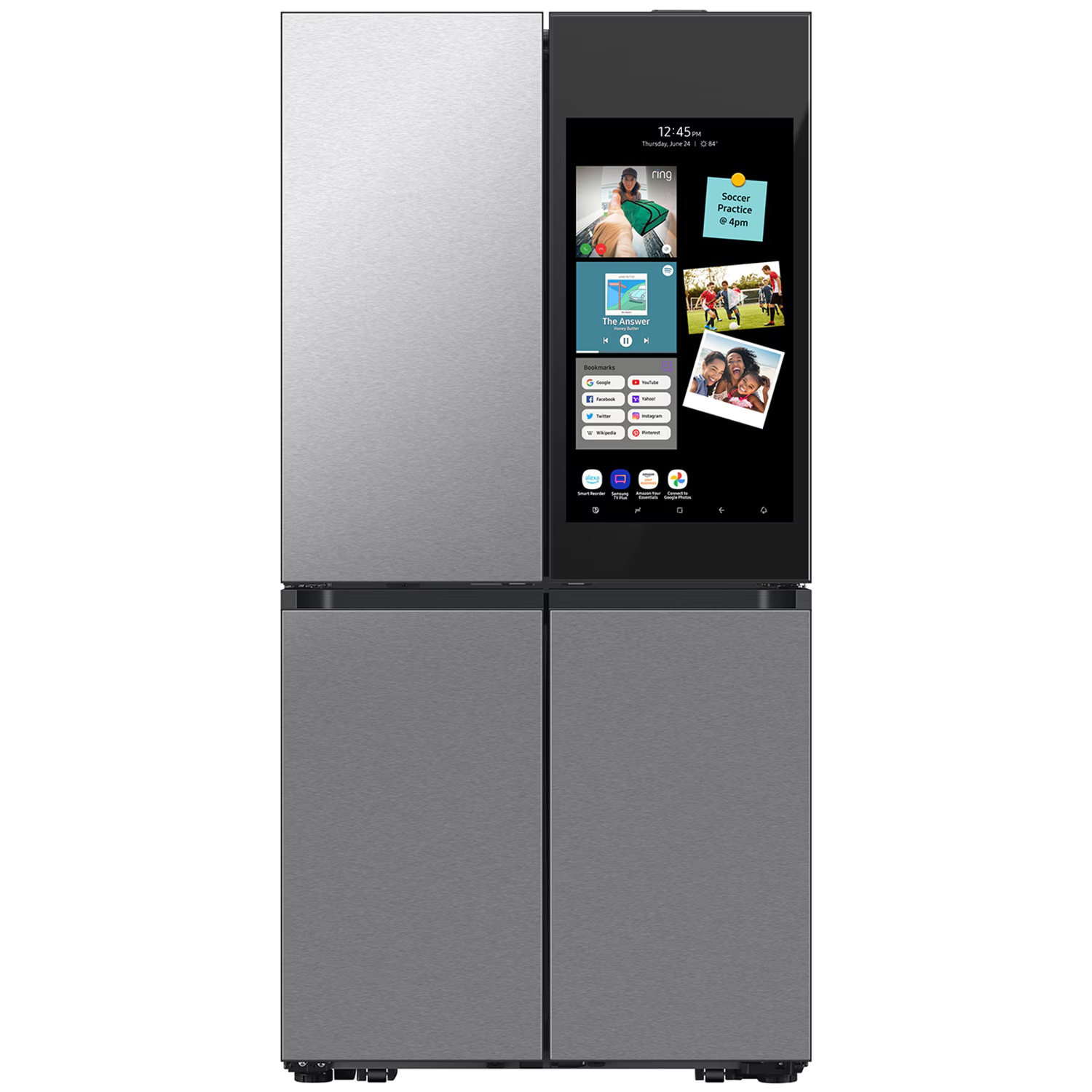 Samsung Bespoke 36 in. 22.5 cu. ft. Smart Counter Depth 4-Door French Door Refrigerator with Internal Water Dispenser - Fingerprint Resistant Stainless Steel, Fingerprint Resistant Stainless, hires