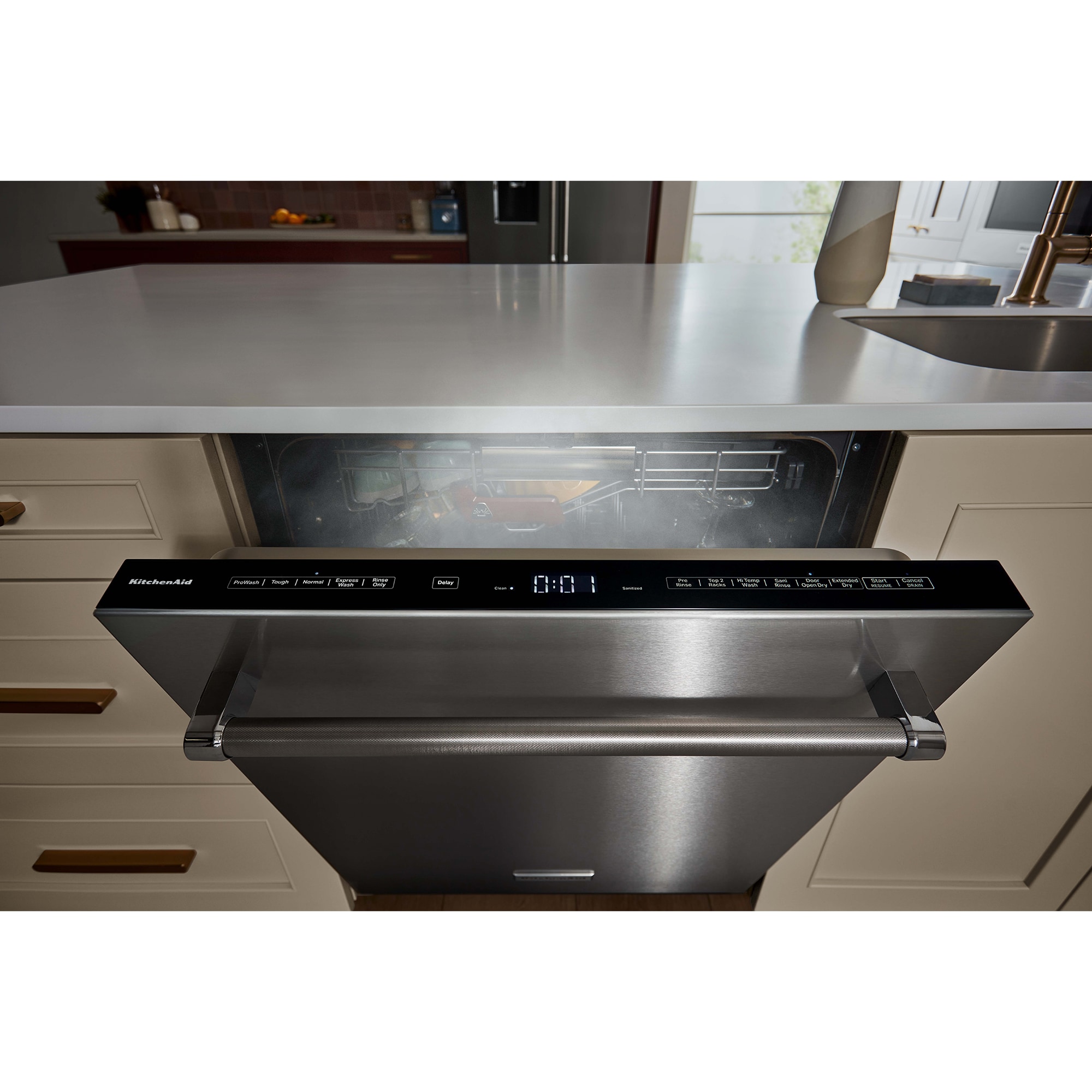 KitchenAid 24 in. Top Control Flush-Mount Dishwasher with 39 dBa Sound Level & 3rd-Rack - Stainless Steel with PrintShield Finish, Stainless Steel with PrintShield Finish, hires