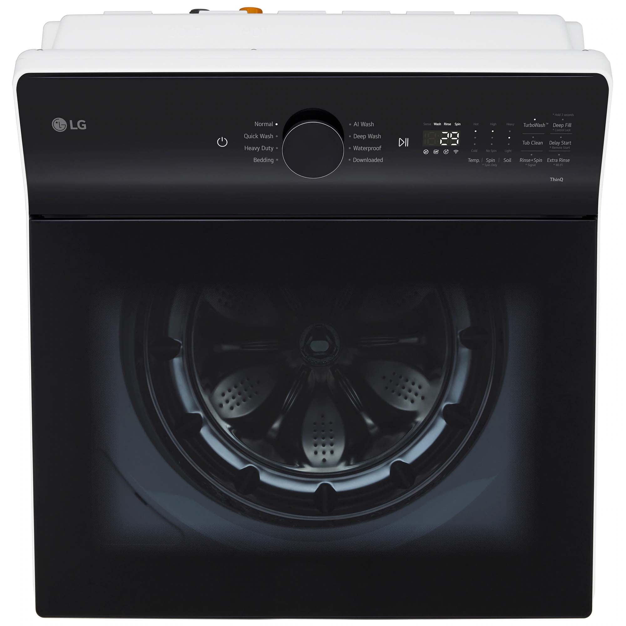 LG 27 in. 5.5 cu. ft. Smart Top Load Washer with EasyUnload, TurboWash3D Technology & AI Sensing - Alpine White, Alpine White, hires