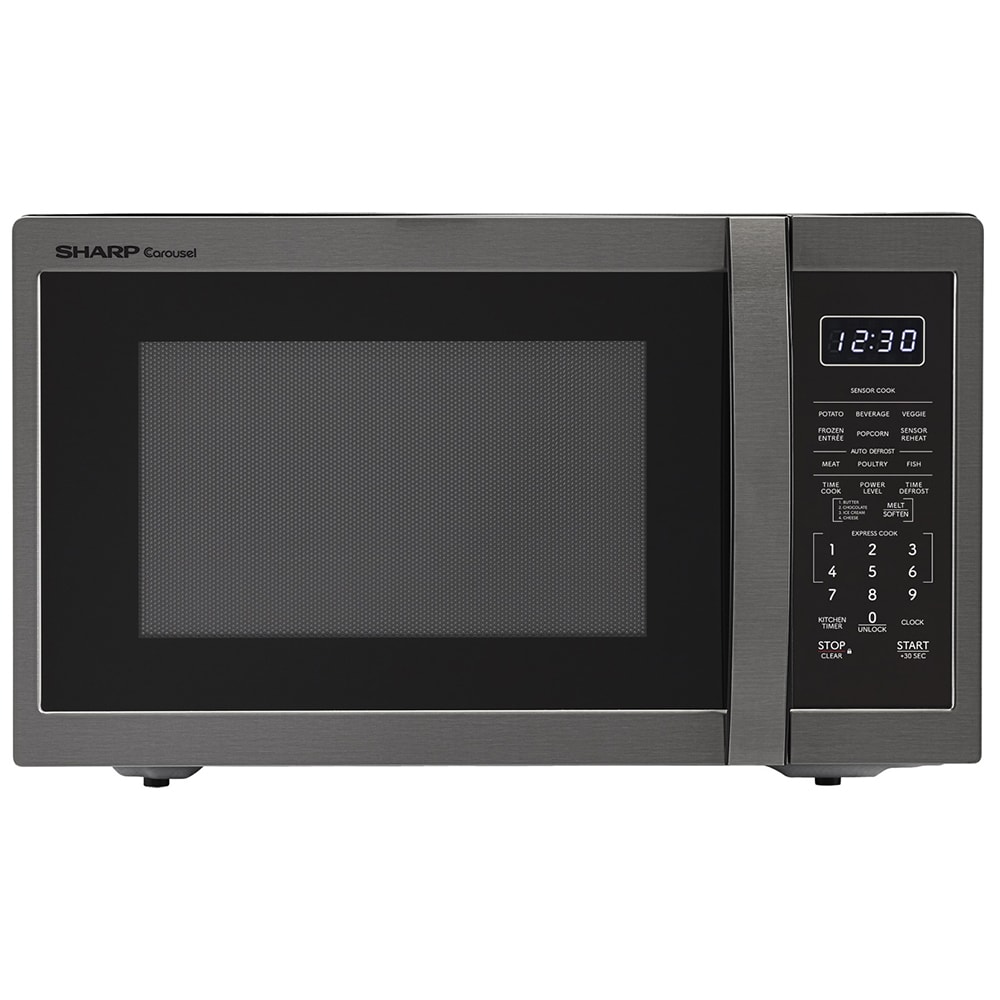 Sharp 20 in. 1.4 cu. ft. 1100W Countertop Microwave with Sensor Cooking - Black Stainless Steel, , hires