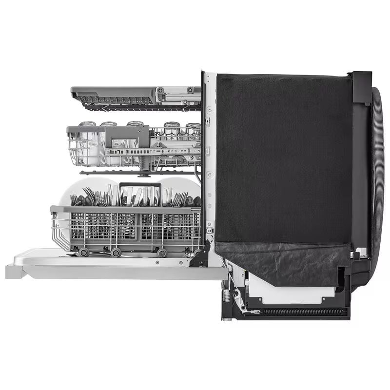 LG 24 in. Top Control Smart Dishwasher with 42 dBa Sound Level, 3rd-Rack, Dynamic Heat Dry & Pocket - PrintProof Stainless Steel, PrintProof Stainless Steel, hires