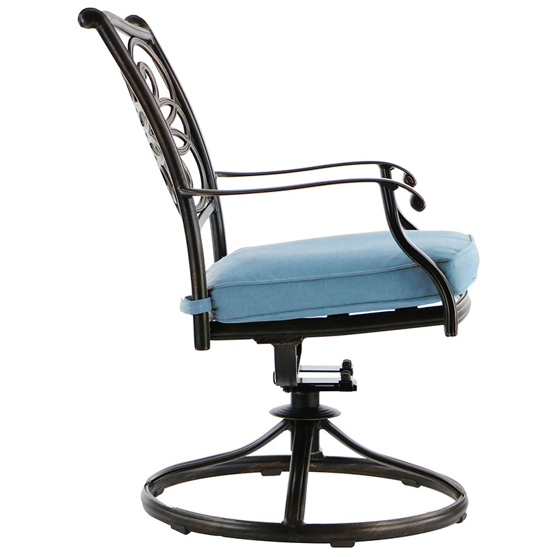 Hanover Traditions 11 - Piece Dining Set with Swivel Rockers - Blue, , hires