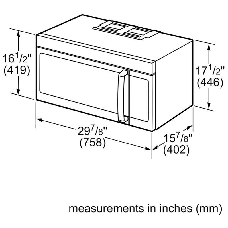 Bosch 800 Series 30 in. 1.9 cu. ft. 1000W Over-the-Range Microwave with 385 CFM, Convection & Sensor Cooking - Stainless Steel, , hires