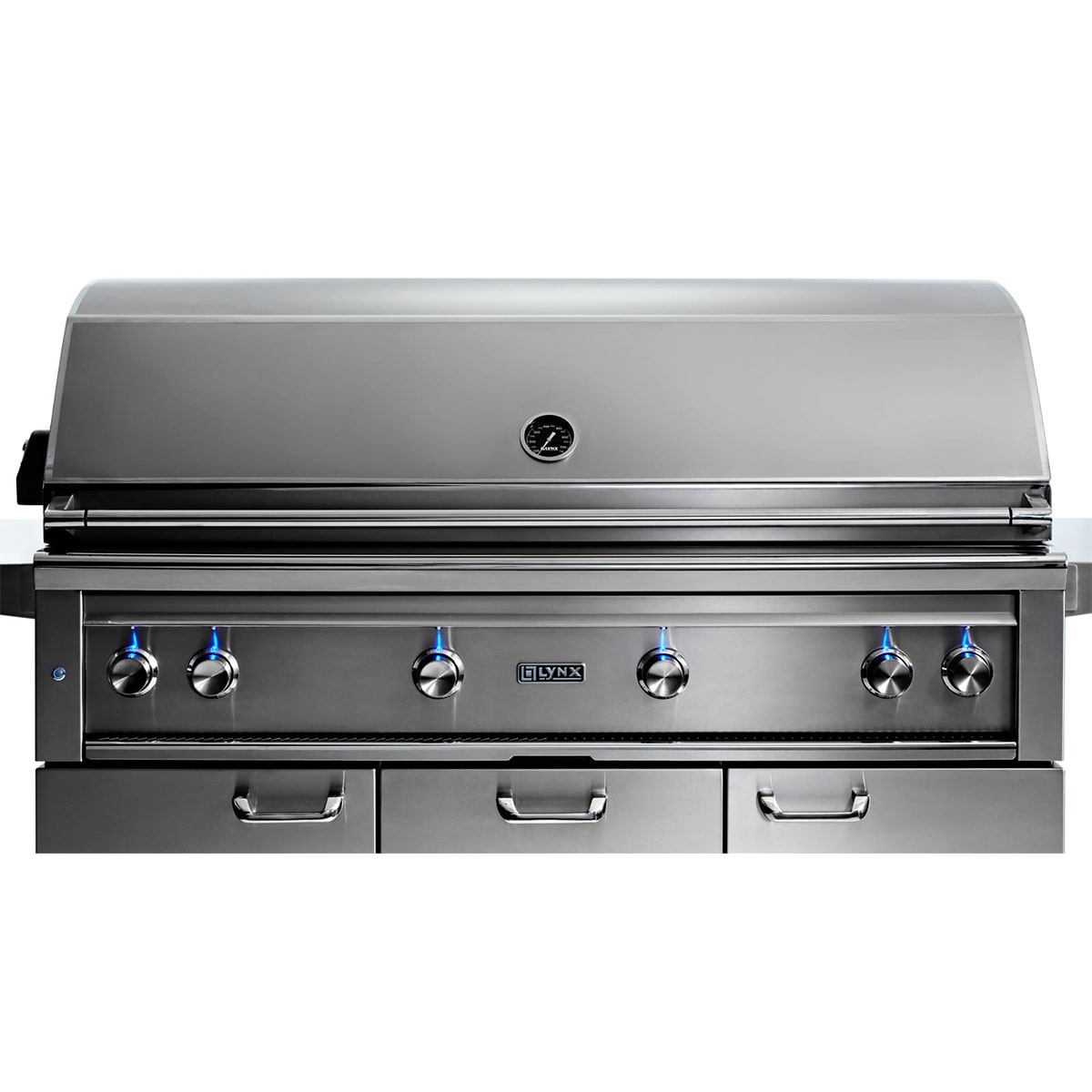 Lynx Professional 54 in. 4-Burner Natural Gas Grill with Rotisserie & Smoker Box - Stainless Steel, , hires