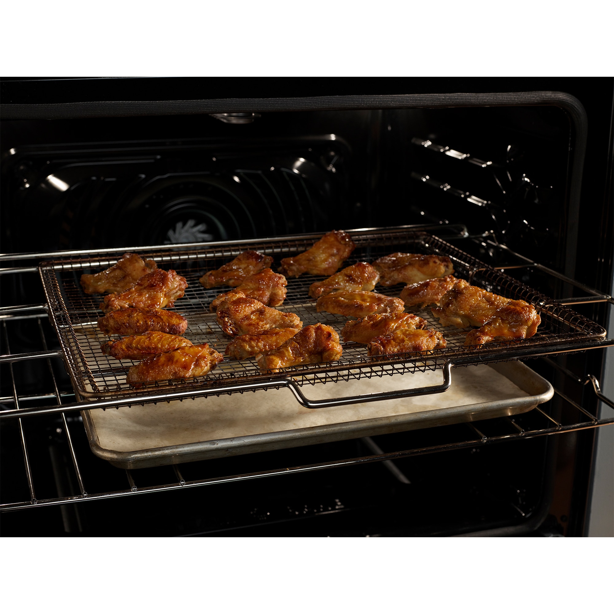 Frigidaire Gallery 30 in. 6 cu. ft. Air Fry True European Convection Steam Gas Range with 5 Sealed Burners & Griddle - Black Stainless, , hires