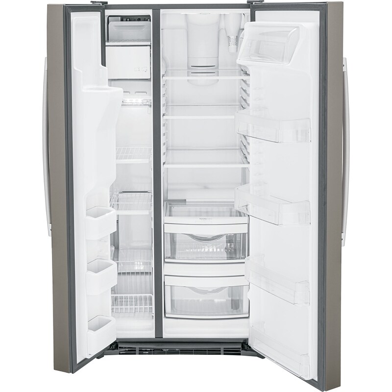 GE 33 in. 23 cu. ft. Side by Side Refrigerator with Ice & Water Dispenser - Fingerprint Resistant Slate, , hires