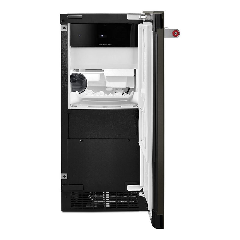KitchenAid 15 in. Built-In Undercounter Ice Maker with 25 lb. Ice Storage, Auto-Defrost & Digital Control - Black Stainless Steel with PrintShield Finish, Black Stainless Steel with PrintShield Finish, hires