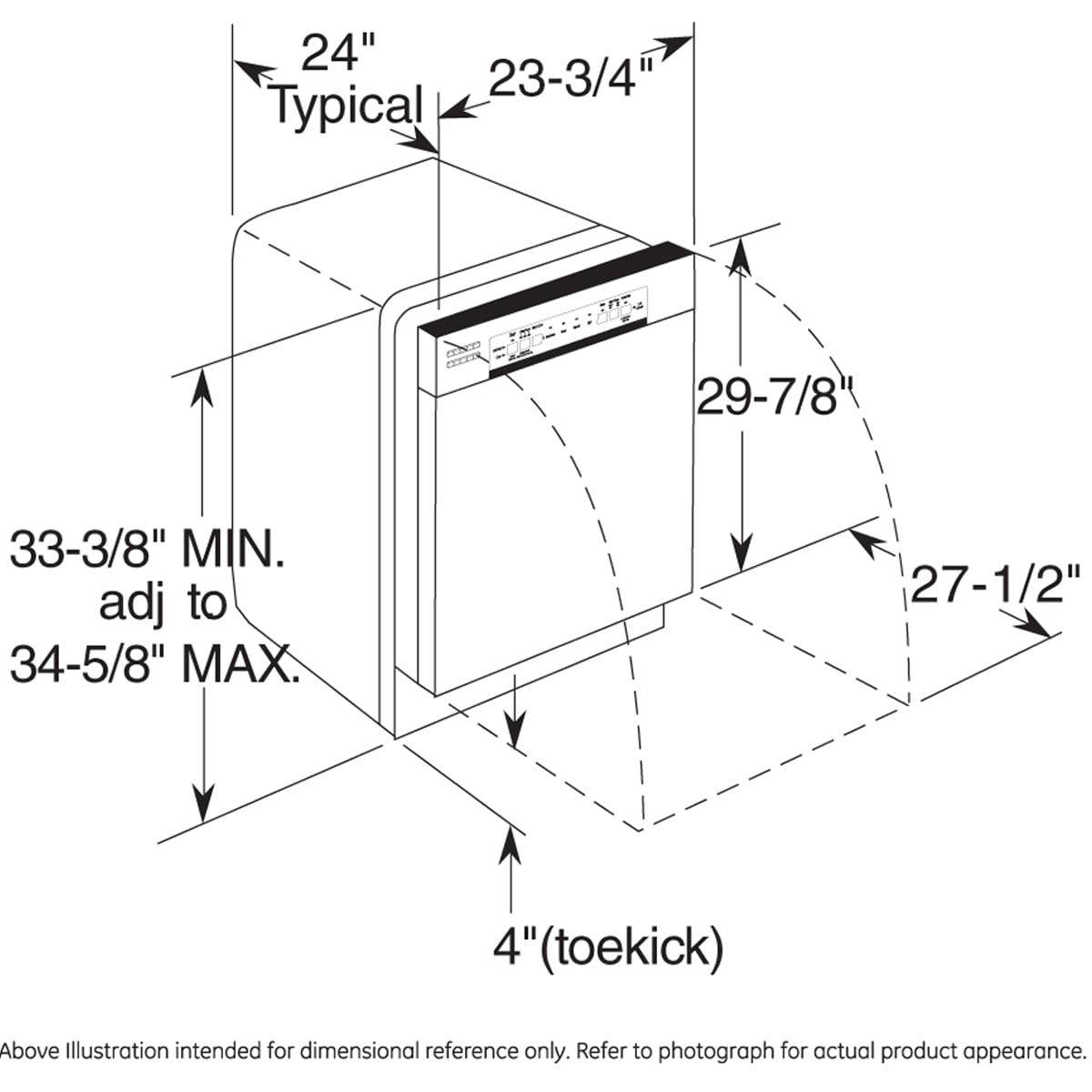 GE 24 in. BuiltIn Dishwasher with Front Control, 55 dBA Sound Level