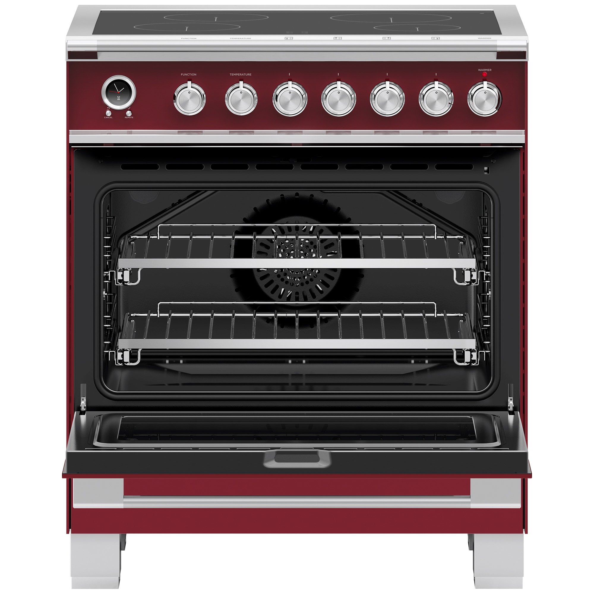 Fisher & Paykel Series 9 Classic 30 in. 3.5 cu. ft. True European Convection Electric Range with 4 Induction Burners - Red, , hires
