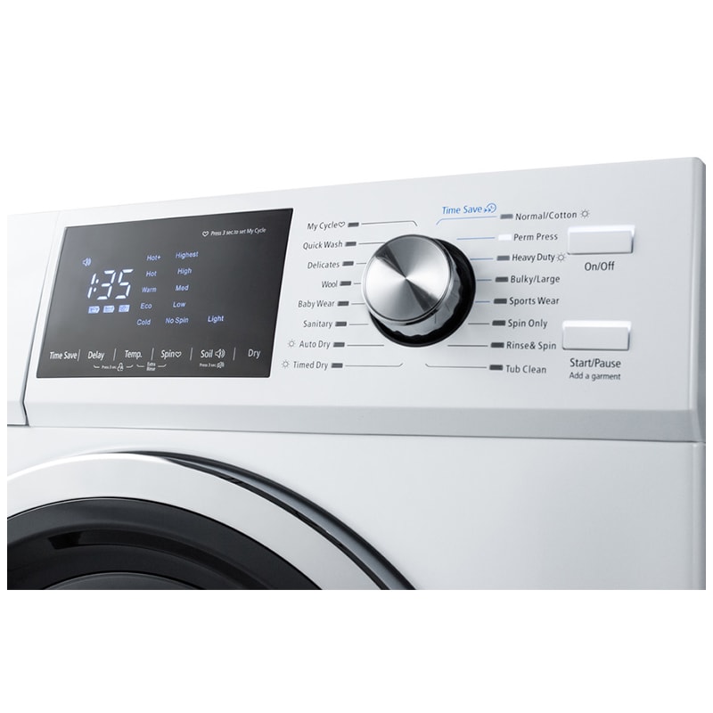 Summit 24 in. 2.7 cu. ft Electric All-in-One Front Load Washer-Dryer Combo with 16 Wash Programs & Wrinkle Care - White, , hires