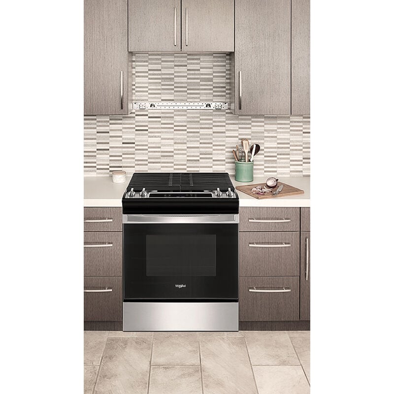 Whirlpool 30 in. 5 cu. ft. Slide-In Gas Range with 4 Sealed Burners - Stainless Steel, Stainless Steel, hires