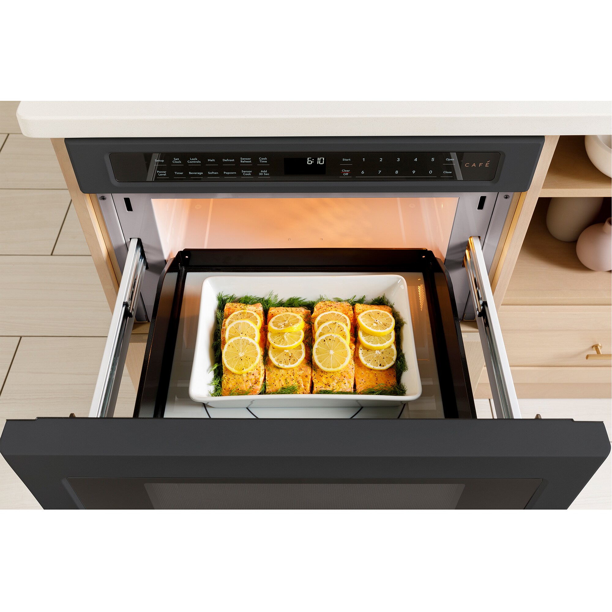 Cafe 24 in. 1.2 cu. ft. 1000W Drawer Microwave with Sensor Cooking - Matte Black, Matte Black, hires