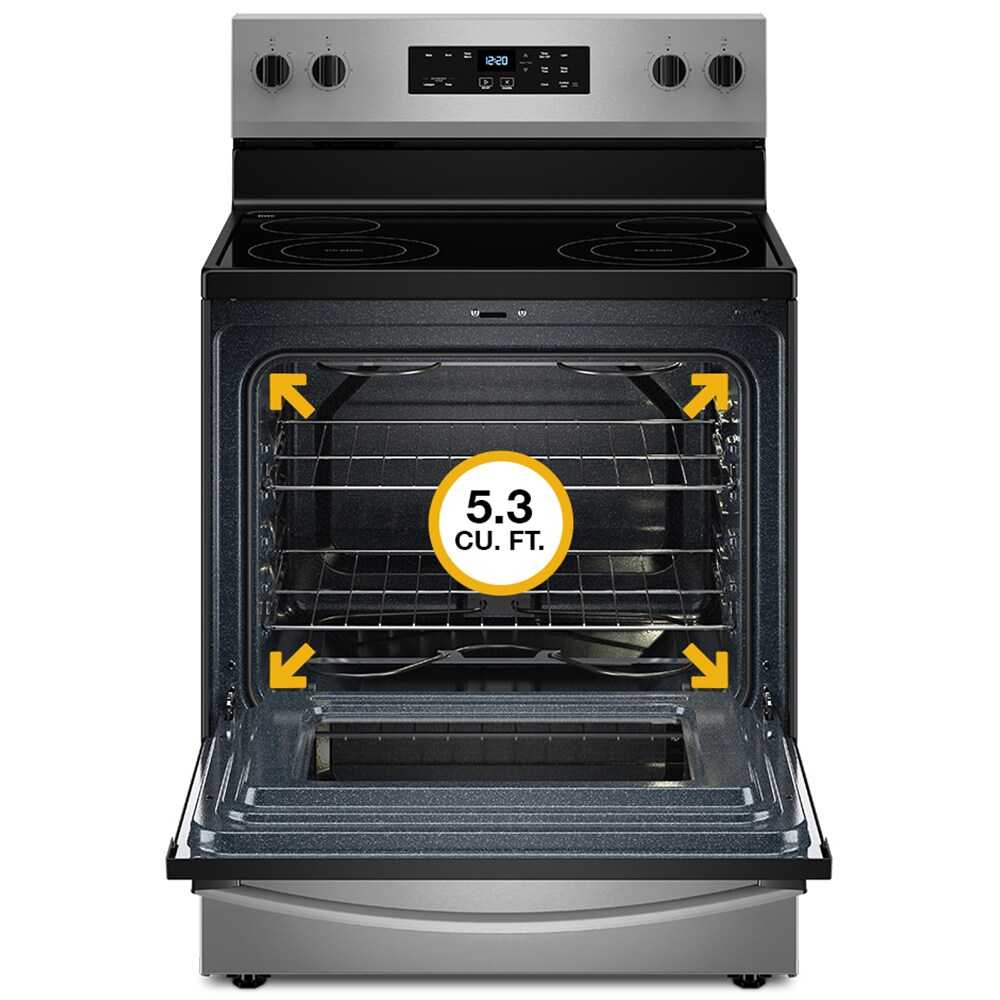 Whirlpool 30 in. 5.3 cu. ft. Electric Range with Radiant Burners - Stainless Steel, Stainless Steel, hires