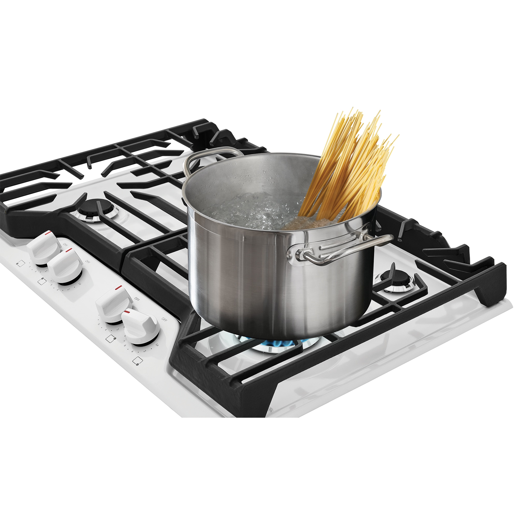 Frigidaire 30 in. 4-Burner Natural Gas Cooktop with Simmer Burner & Power Burner - White, White, hires