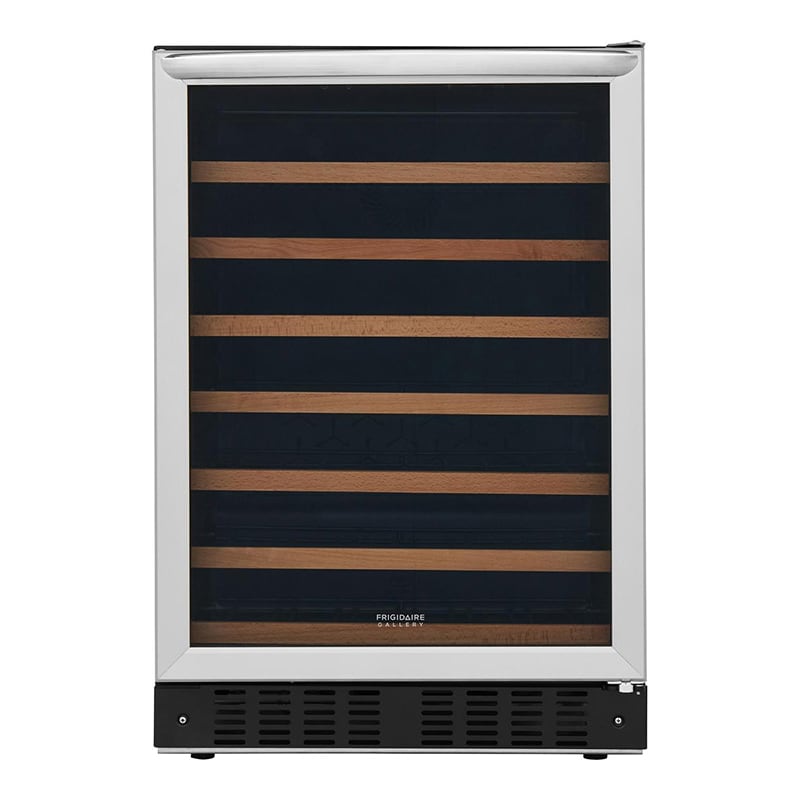 Frigidaire Gallery 24 in. Undercounter Wine Cooler with Wood Racks, Single Temperature Zone & 52 Bottle Capacity - Stainless Steel, , hires