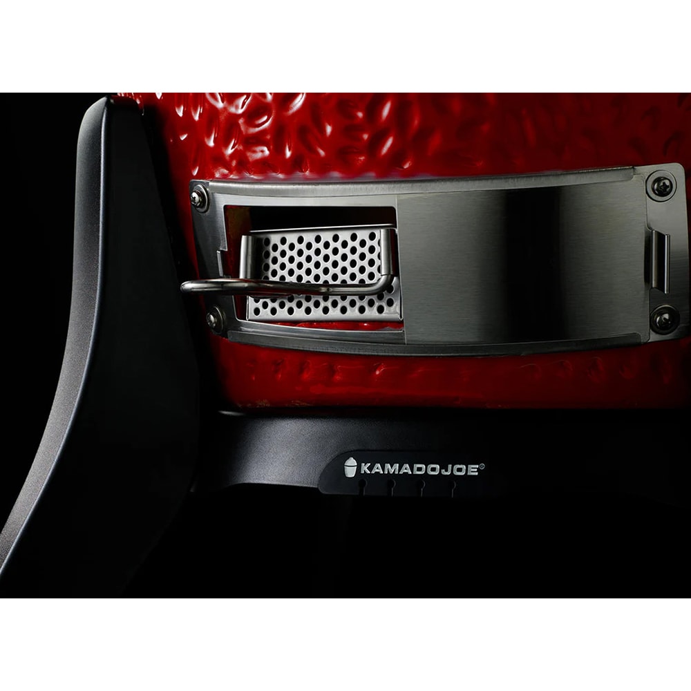 Kamado Joe Big Joe Series III 24 in. Single Rack Charcoal Smoker with Built-In Thermometer & Side Table - Red, , hires