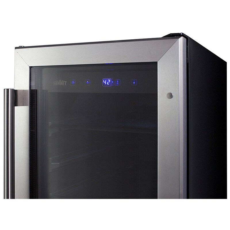 Summit 15 in. Built-In/Freestanding 2.3 cu. ft. Compact Beverage Center with Adjustable Shelves & Digital Control - Stainless Steel, , hires