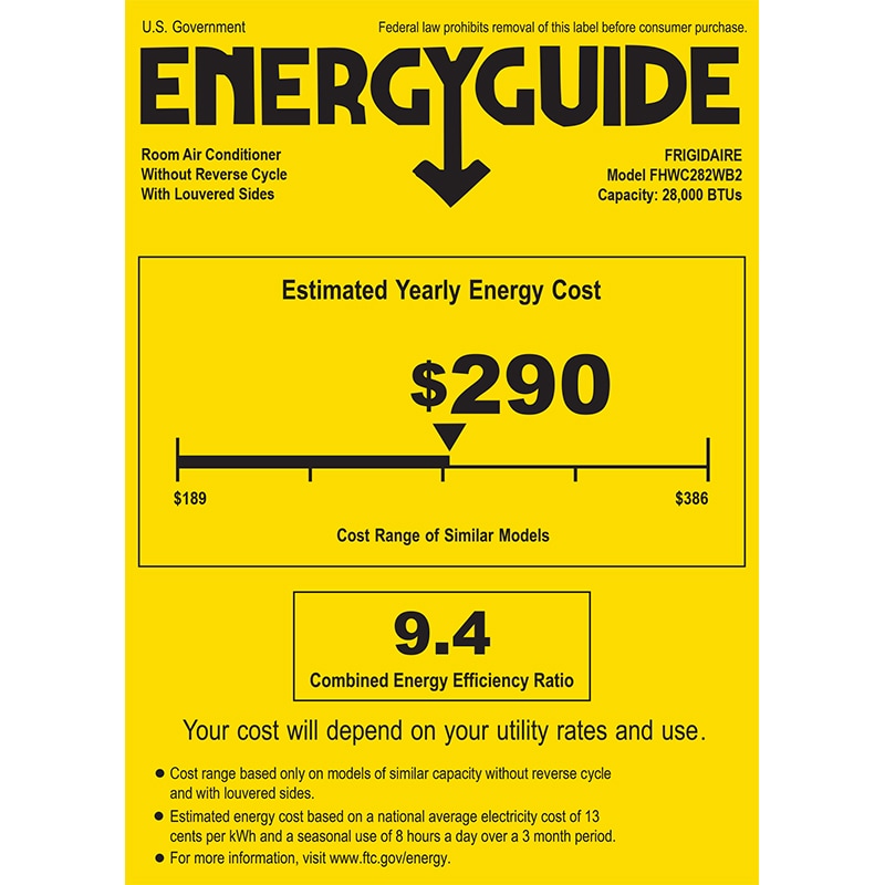 Frigidaire 28,000 BTU 230V Window/Wall Air Conditioner with 3 Fan Speeds, Sleep Mode & Remote Control - White, , hires
