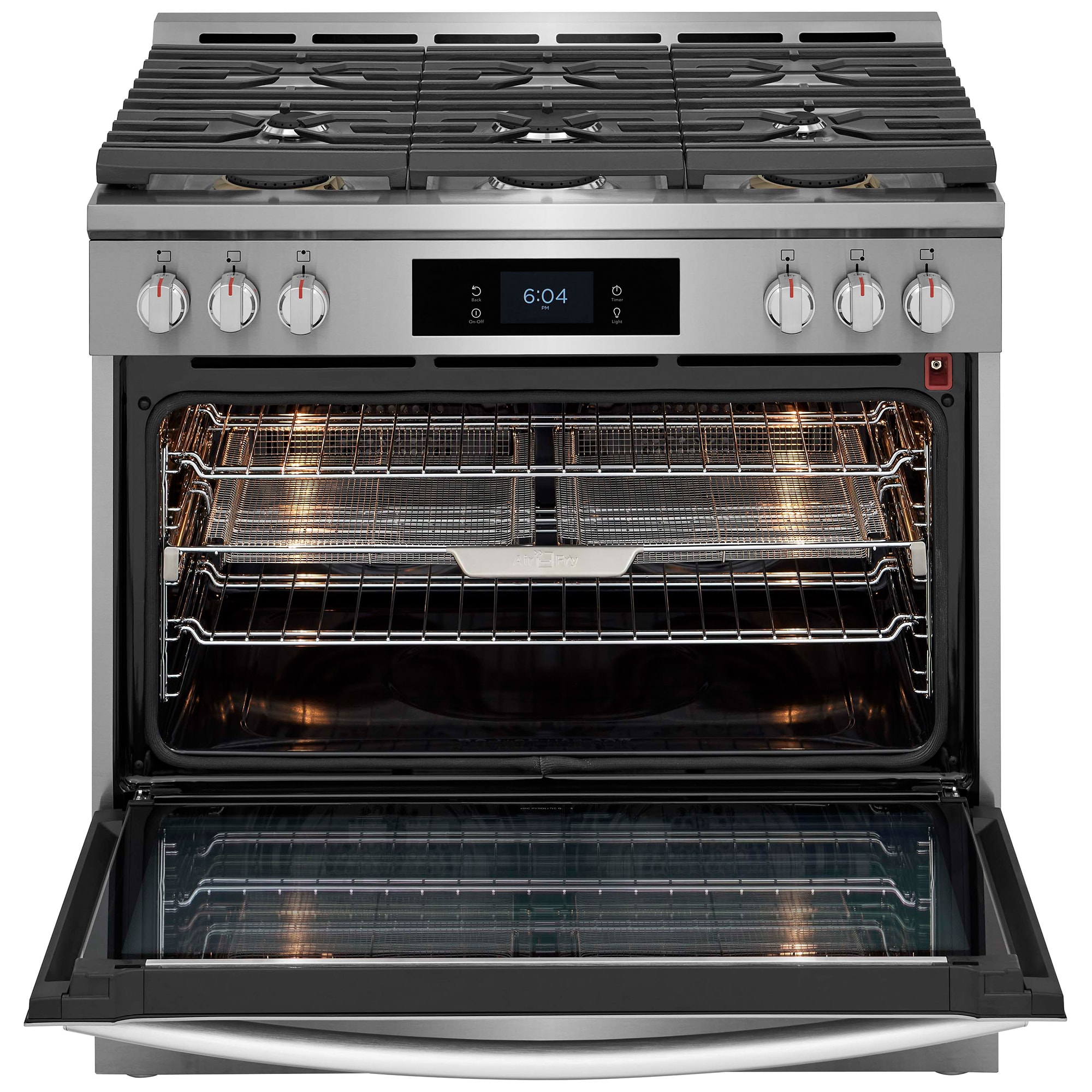 Frigidaire Gallery 36 in. 4.6 cu. ft. Air Fry True European Convection Steam Dual Fuel Range with 6 Sealed Burners - Stainless Steel, , hires