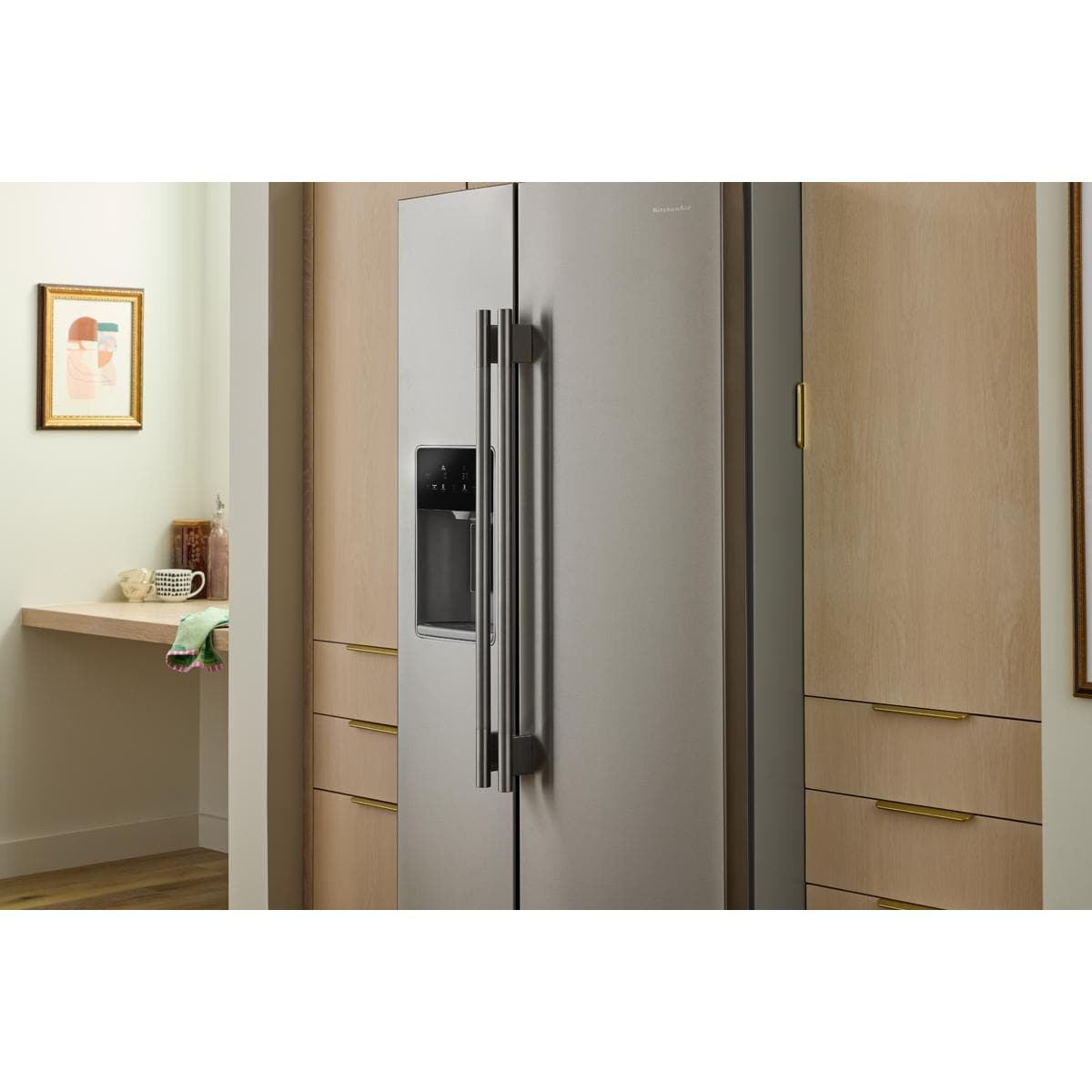 KitchenAid 36 in. 20.8 cu. ft. Counter Depth Side-by-Side Refrigerator with Ice & Water Dispenser - Fingerprint Resistant Stainless Steel, Fingerprint Resistant Stainless, hires