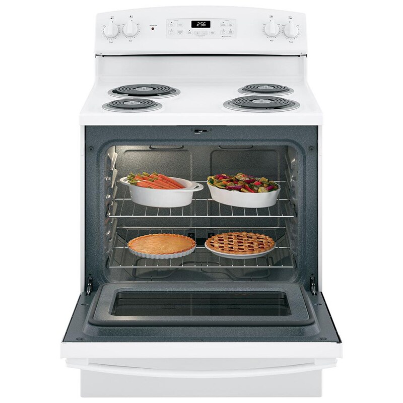 GE 30 in. 5 cu. ft. Electric Range with Coil Burners - White, White, hires