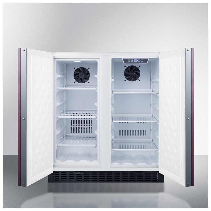 Summit 30 in. 5.4 cu. ft. Side by Side Undercounter Refrigerator - Custom Panel Ready with White Trim, , hires