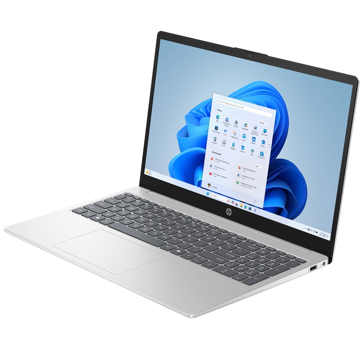 HP 16 in. Touch Screen Notebook with Copilot, Intel Core Ultra 7 255U, 12-Core CPU, Intel GPU, 16 GB RAM, 512 GB SSD, up to 9.75 Hrs. of Battery Life & Windows 11 Home - Natural Silver, , hires