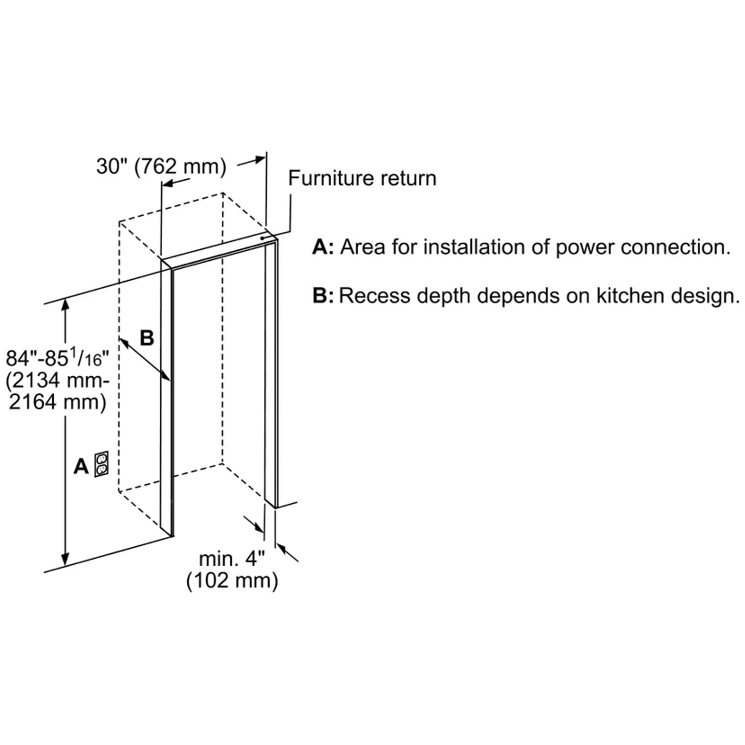 Thermador 30 in. 16.8 cu.ft. Built-In Smart Counter Depth Freeezerless Refrigerator - Custom Panel Ready, , hires