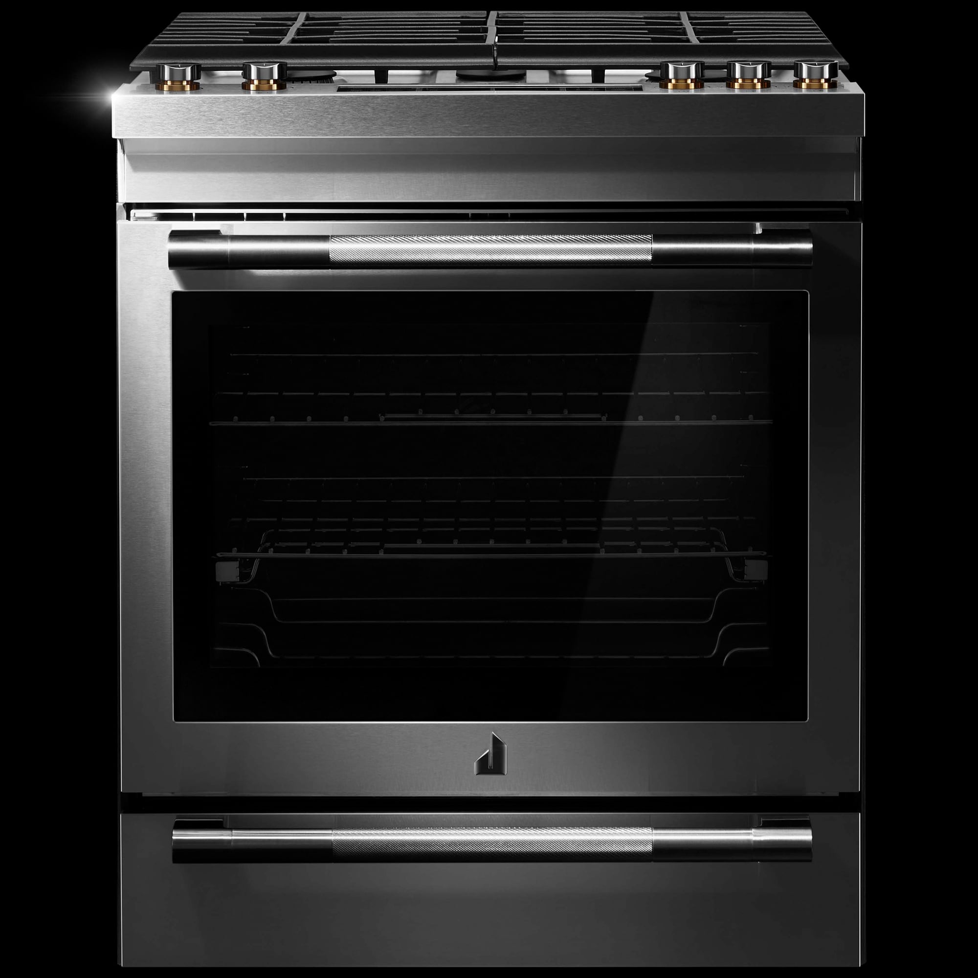JennAir Rise Series 30 in. 6.4 cu. ft. Air Fry True European Convection Slide-In Gas Range with 5 Sealed Burners - Stainless Steel, , hires