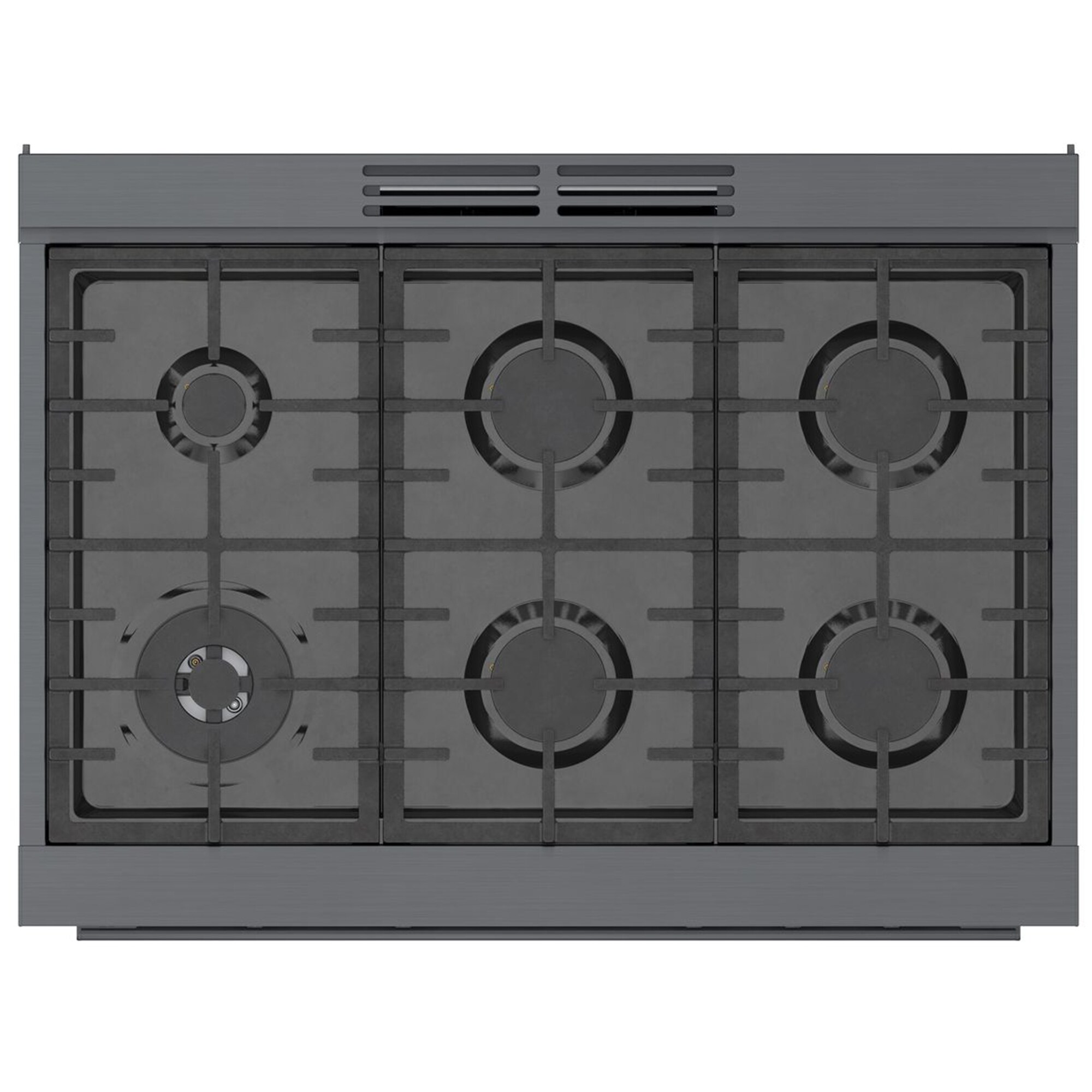 Bosch 800 Series 36 in. 3.7 cu. ft. True European Convection Dual Fuel Range with 6 Sealed Burners - Black Stainless Steel, , hires