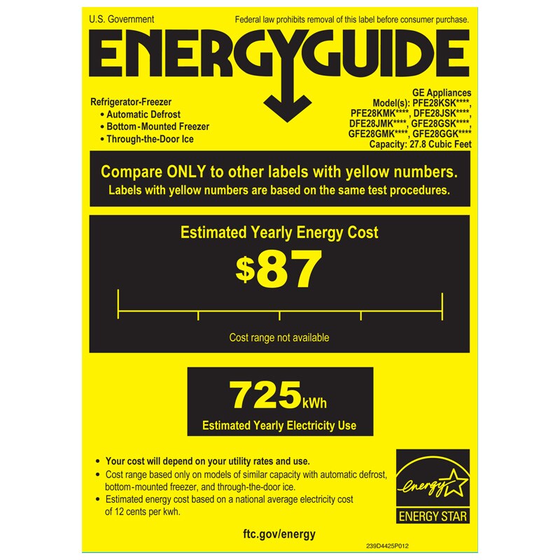 GE 36 in. 27.7 cu. ft. French Door Refrigerator with Ice & Water Dispenser - Fingerprint Resistant Slate, Slate, hires