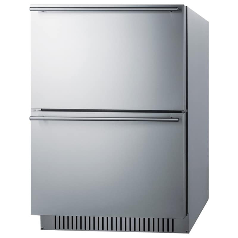 Summit 24 in. 3.7 cu. ft. Outdoor Double Refrigerator Drawers - Stainless Steel/Panel Ready, , hires