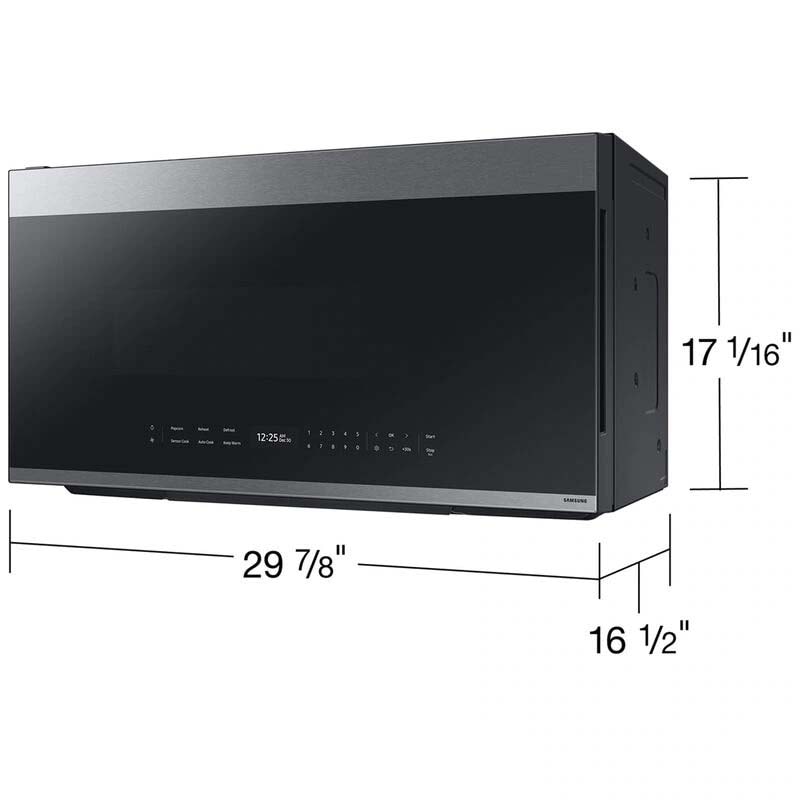 Samsung Bespoke 30 in. 2.1 cu. ft. 1000W Smart Over-the-Range Microwave with 400 CFM & Sensor Cooking - Stainless Steel, Stainless Steel, hires