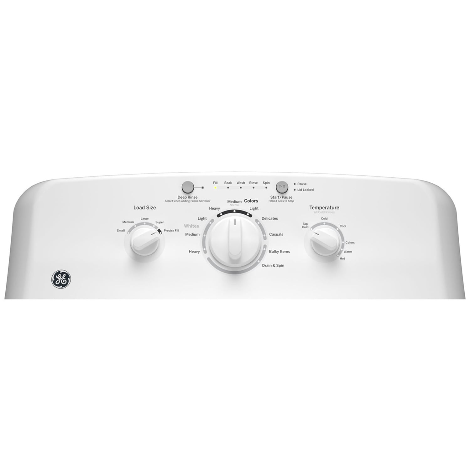 GE 27 in. 4.0 cu. ft. Top Load Washer with Stainless Steel Basket, Water Level Control & Agitator - White, , hires