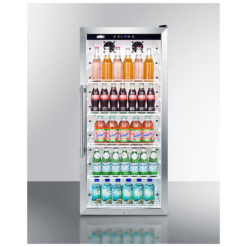 Summit Commercial 22 in. 9.0 cu. ft. Beverage Center with Adjustable Shelves & Digital Control - Stainless Steel, , hires