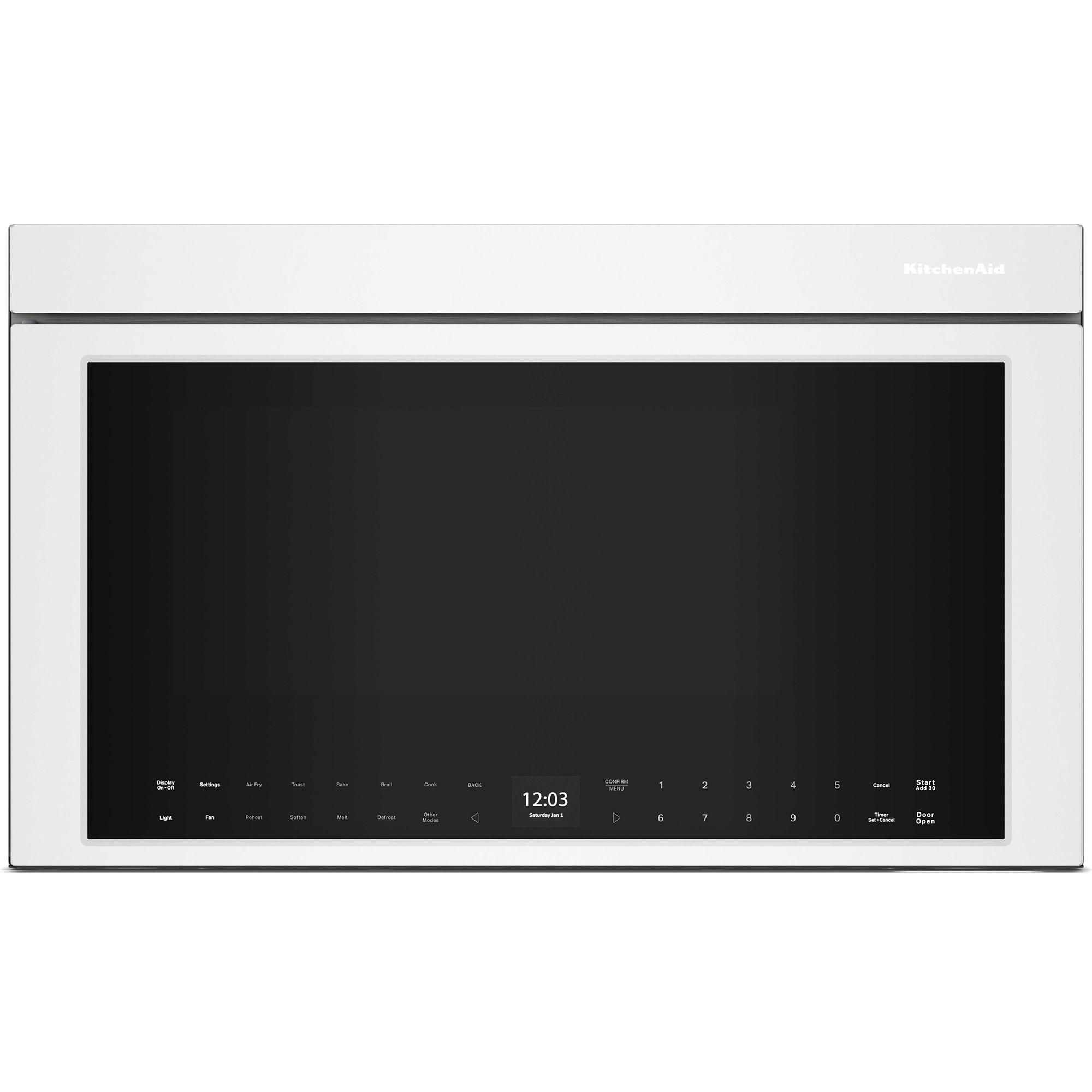 KitchenAid 30 in. 1.1 cu. ft. 950W Smart Over-the-Range Microwave with 400 CFM, Convection & Sensor Cooking - White, White, hires