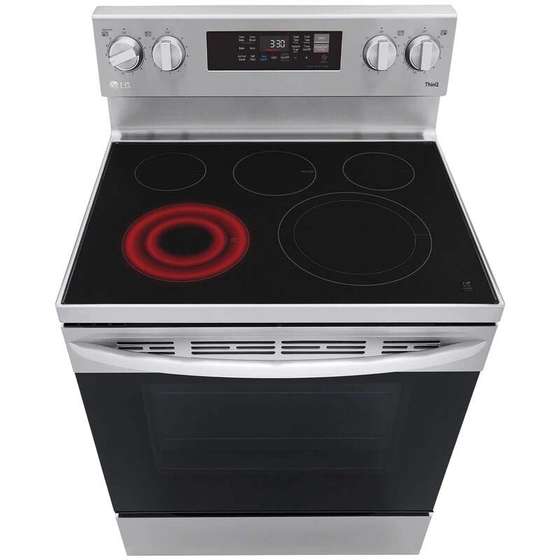 LG 30 in. 6.3 cu. ft. Smart Air Fry Standard Convection Electric Range with Radiant Burners - Stainless Steel, Stainless Steel, hires