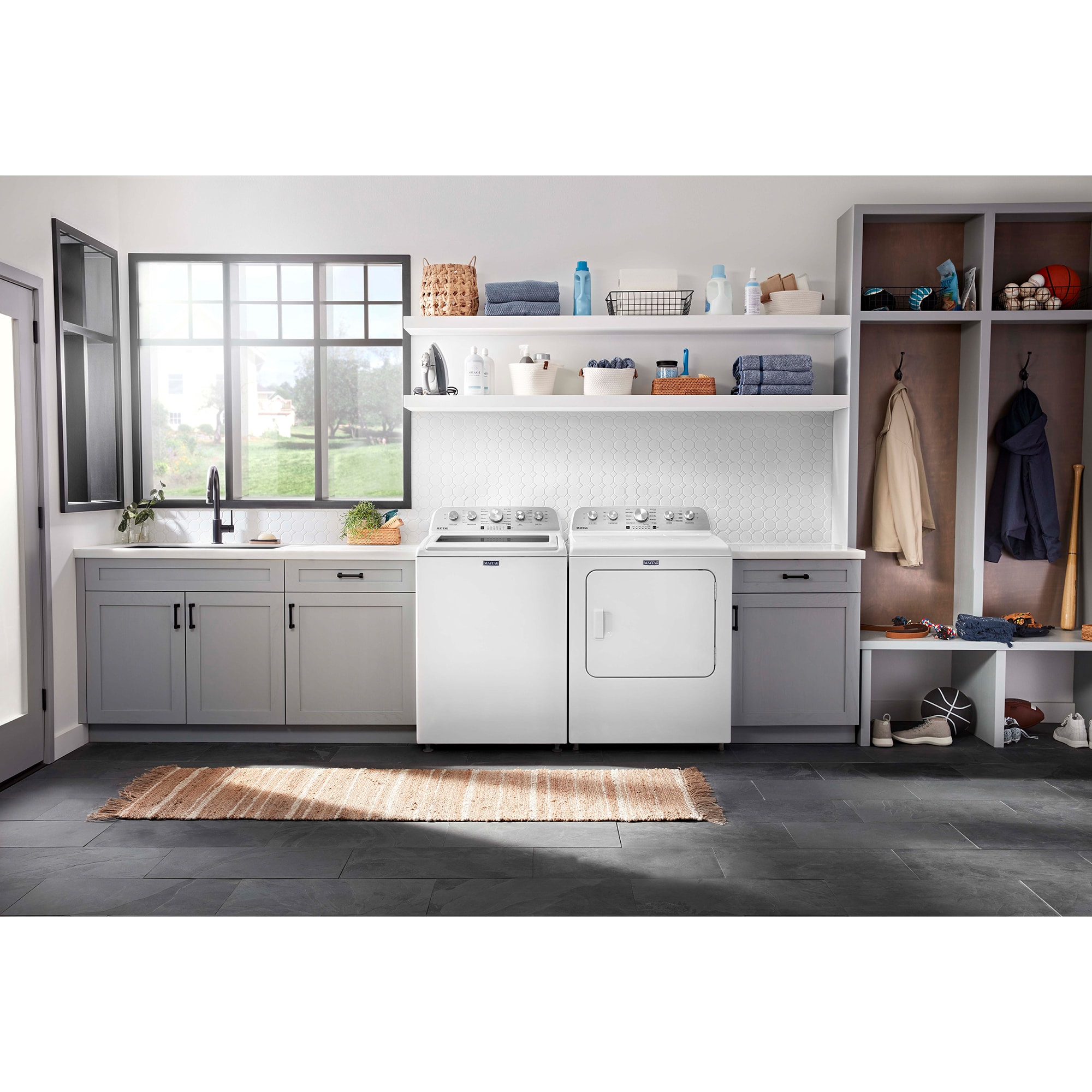 Maytag 28 in. 4.7 cu. ft. Top Load Washer with Power Agitator - White, White, hires