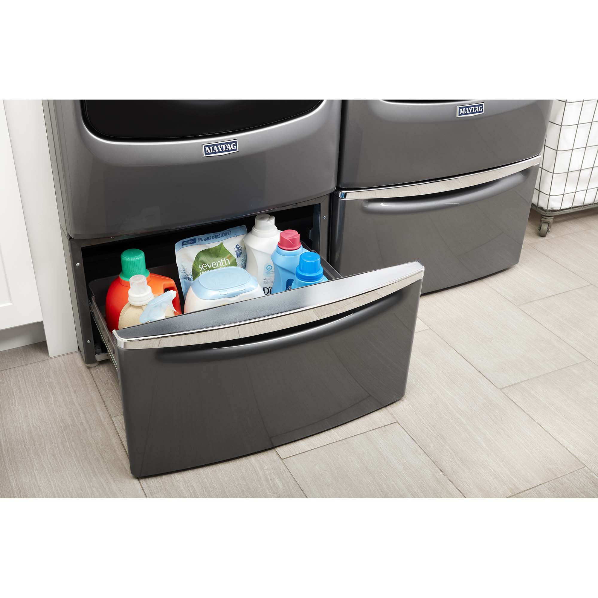 Maytag 27 in. 7.3 cu. ft. Smart Stackable Gas Dryer with Extra Power Button, Industry-Exclusive Extra Moisture Sensor, Sanitize & Steam Cycle - Metallic Slate, Metallic Slate, hires