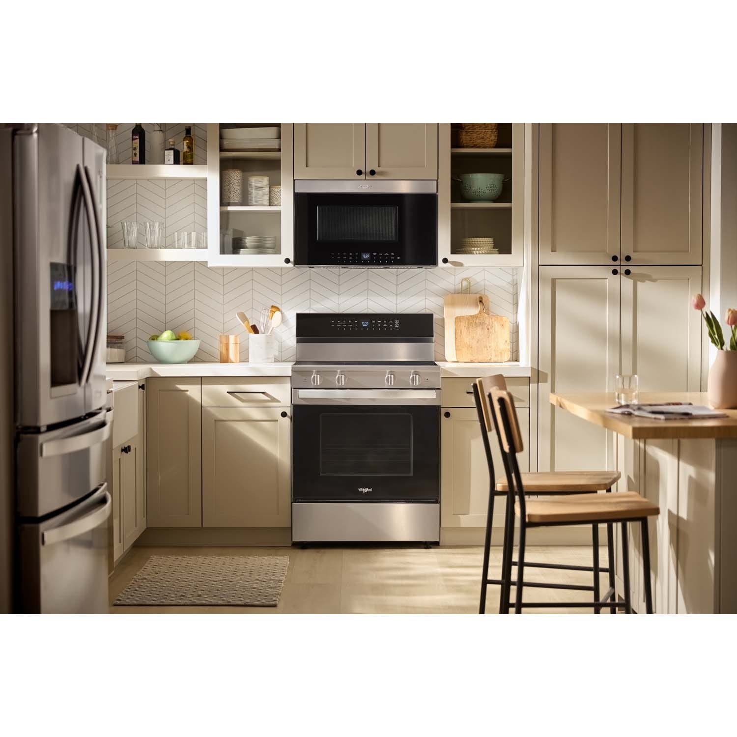 Whirlpool 30 in. 5.3 cu. ft. Smart Air Fry True European Convection Electric Range with Radiant Burners - Fingerprint Resistant Stainless, Fingerprint Resistant Stainless, hires