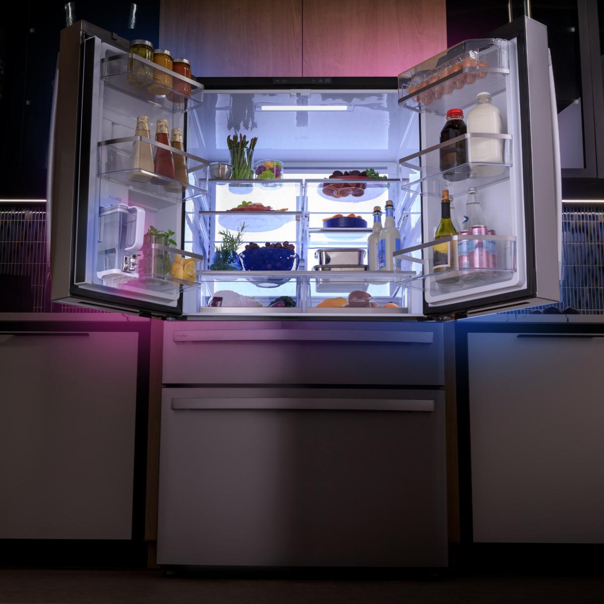 GE Profile 36 in. 23.3 cu. ft. Smart Counter Depth 4-Door French Door Refrigerator with Internal Water AutoFill Pitcher - Fingerprint Resistant Stainless, , hires